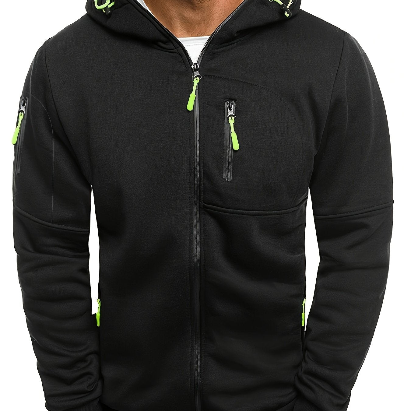 Casual Comfy Long Sleeve Hoodie - Men's Loose Zipper Jacket - Men's Clothing