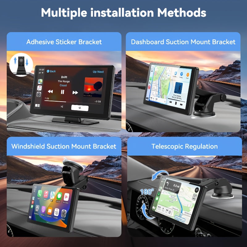 9'' 1080P CarplayTouch Screen Double, Car Stereo, Radio, MP5 Player, Car Audio Receivers, Support Mirror Link/ Hands Free Call/ BT/ FM/ Wireless Remote/ TF/ USB/ Aux with IR Remote Control, Driving Navigation Aid, Hands-Free