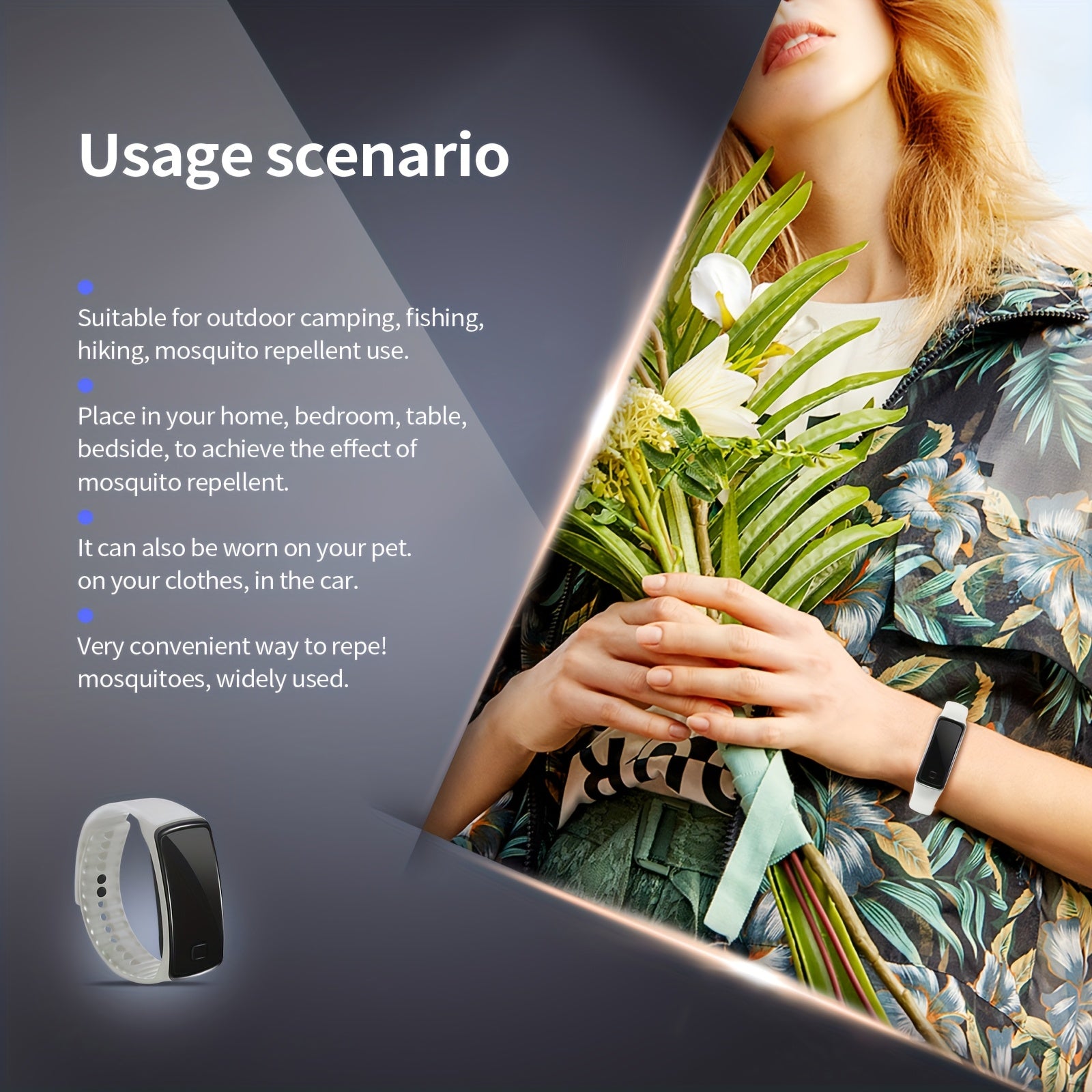 Physical Mosquito Repellent Bracelet, Electronic Watch for Mosquitoes, Summer Insect Repeller, Men's Watch, Women's Watch, Silicone Watch, Outdoor Mosquito Repellent Bracelet, Camping Mosquito Repellent Electronic Watch, Home